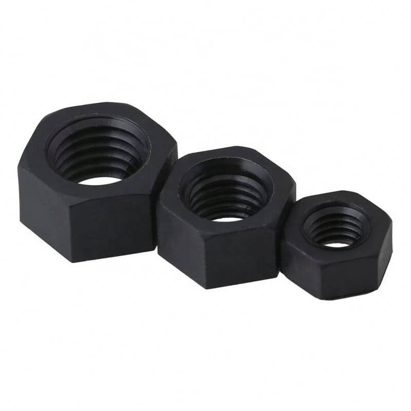 Black anodized hex nuts